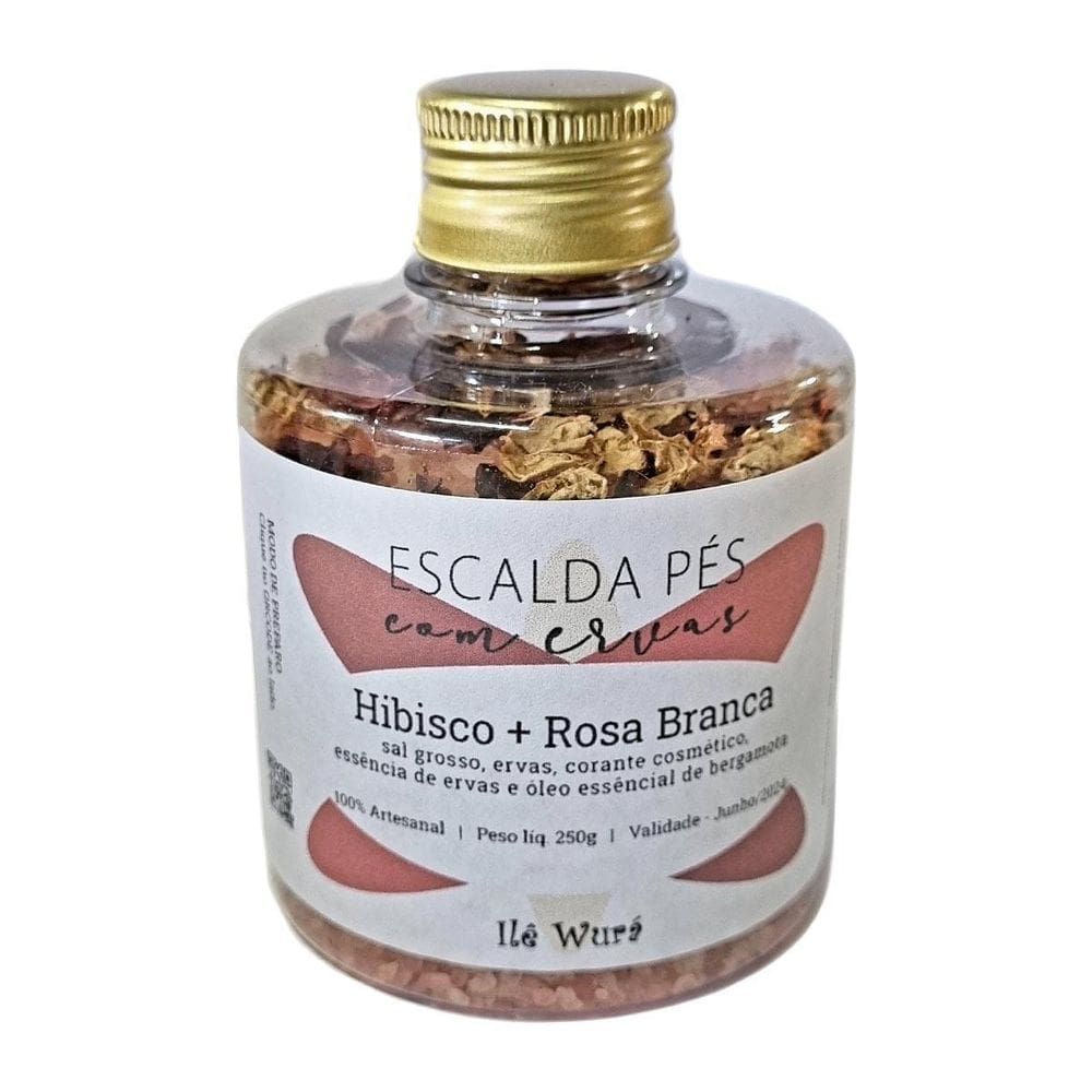Escalda Pés Premium Hibisco Rosa Branca Óleo Essencial 250G