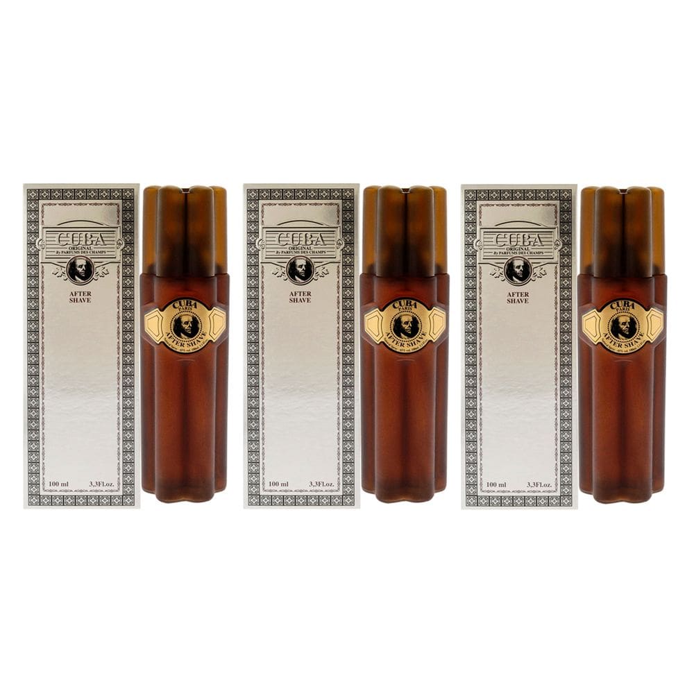 Aftershave Cuba Gold by Cuba para homens, 100 ml, pacote com 3