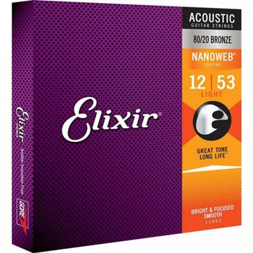 Encordoamento Para Violão 012 Light Nanoweb Elixir