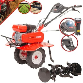 Motocultivador Tratorito À Gasolina Kawashima MCG-780A 4T 212cc 7HP Profissional Com 24 Lâminas Cultivadoras Para Remexer e Afofar o Solo Para Cultivo