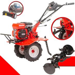 Micro trator Motocultivador Kawashima MCG-780A À Gasolina 212cc 7HP Com 24 Lâminas Cultivadoras Ideal P/ Descompactação de Solo e Areia + Lanterna