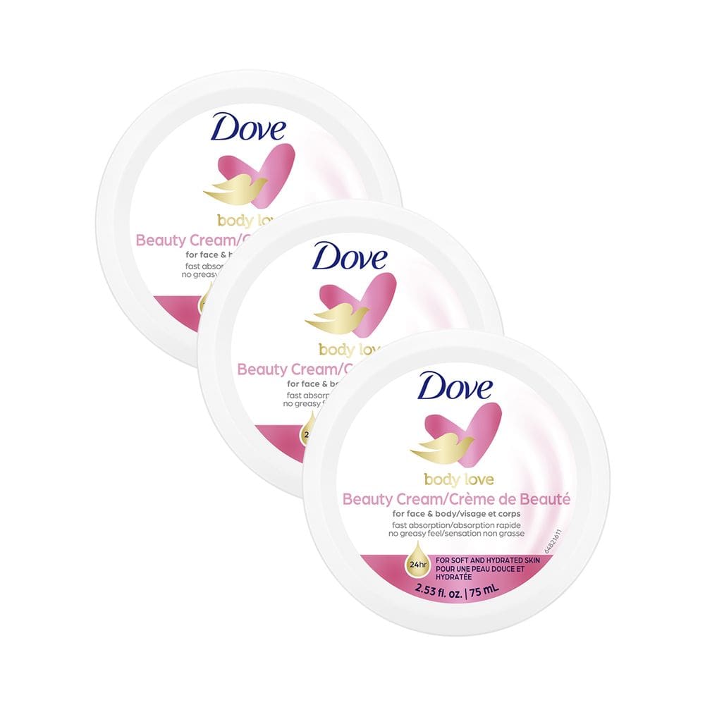 Creme de beleza hidratante Dove Pink 75ml, pacote com 3