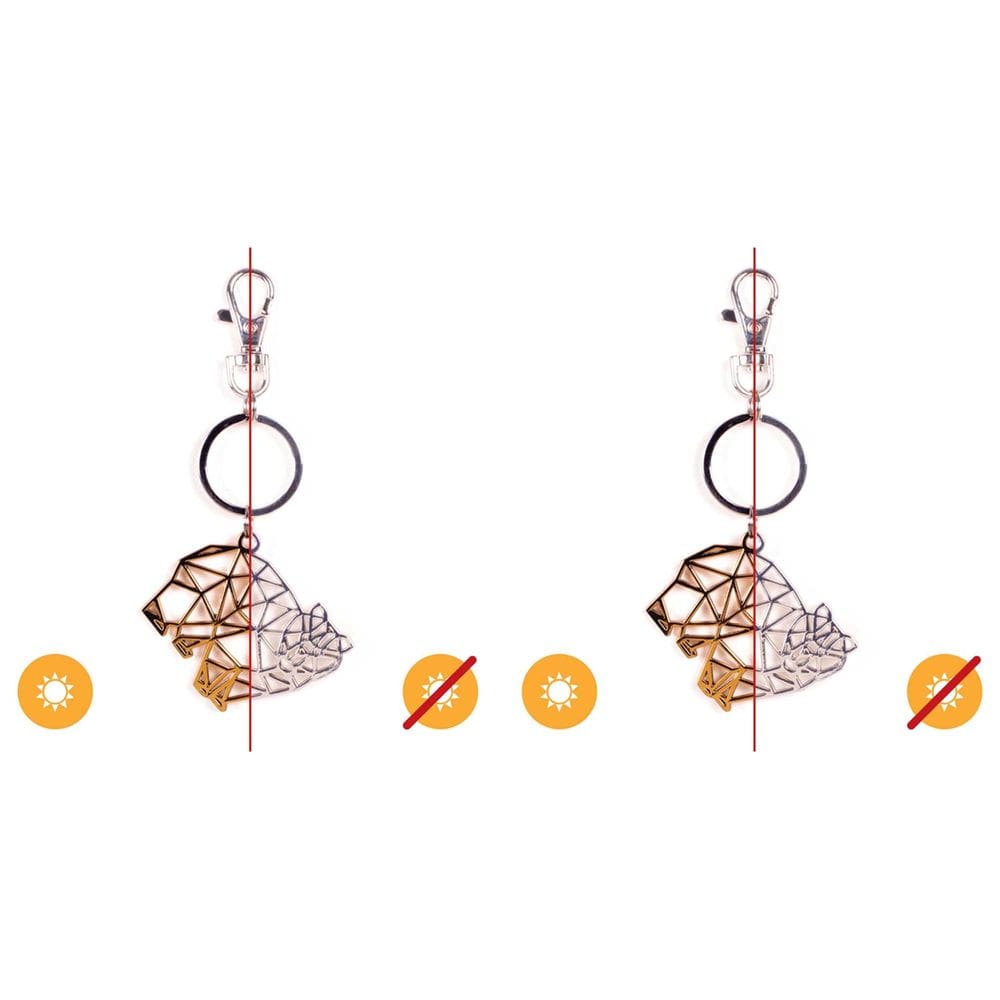 Chaveiro DelSol Color-Changing Metal Bear Gold, pacote com 2