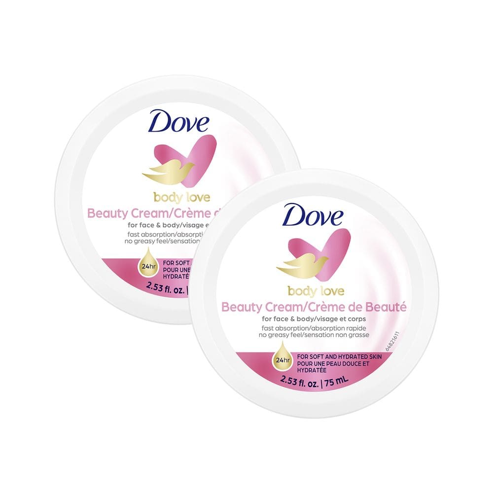 Creme de beleza hidratante Dove Pink 75ml, pacote com 2