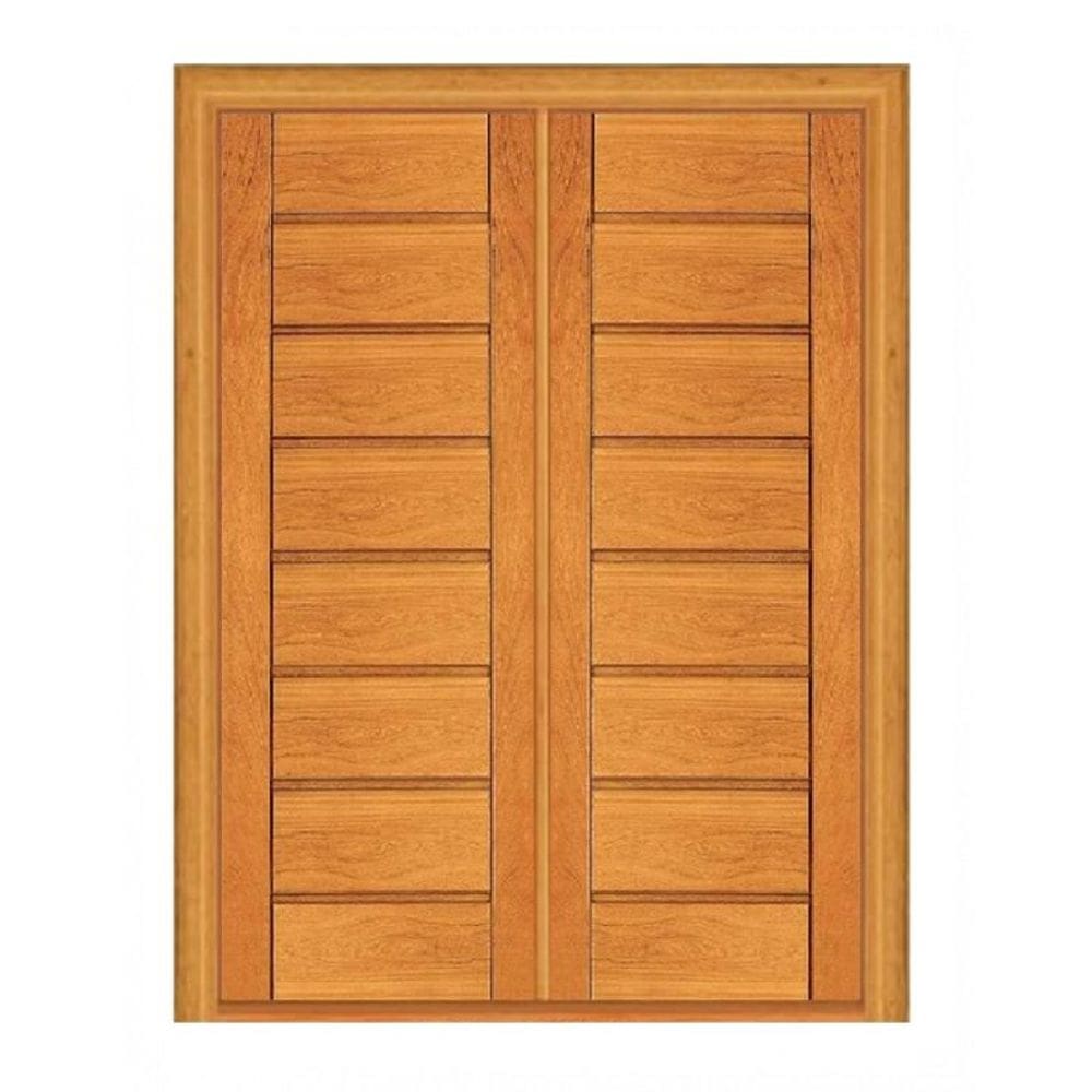 Porta Dupla de Abrir Horizontal - Madeira Maciça - Angelim