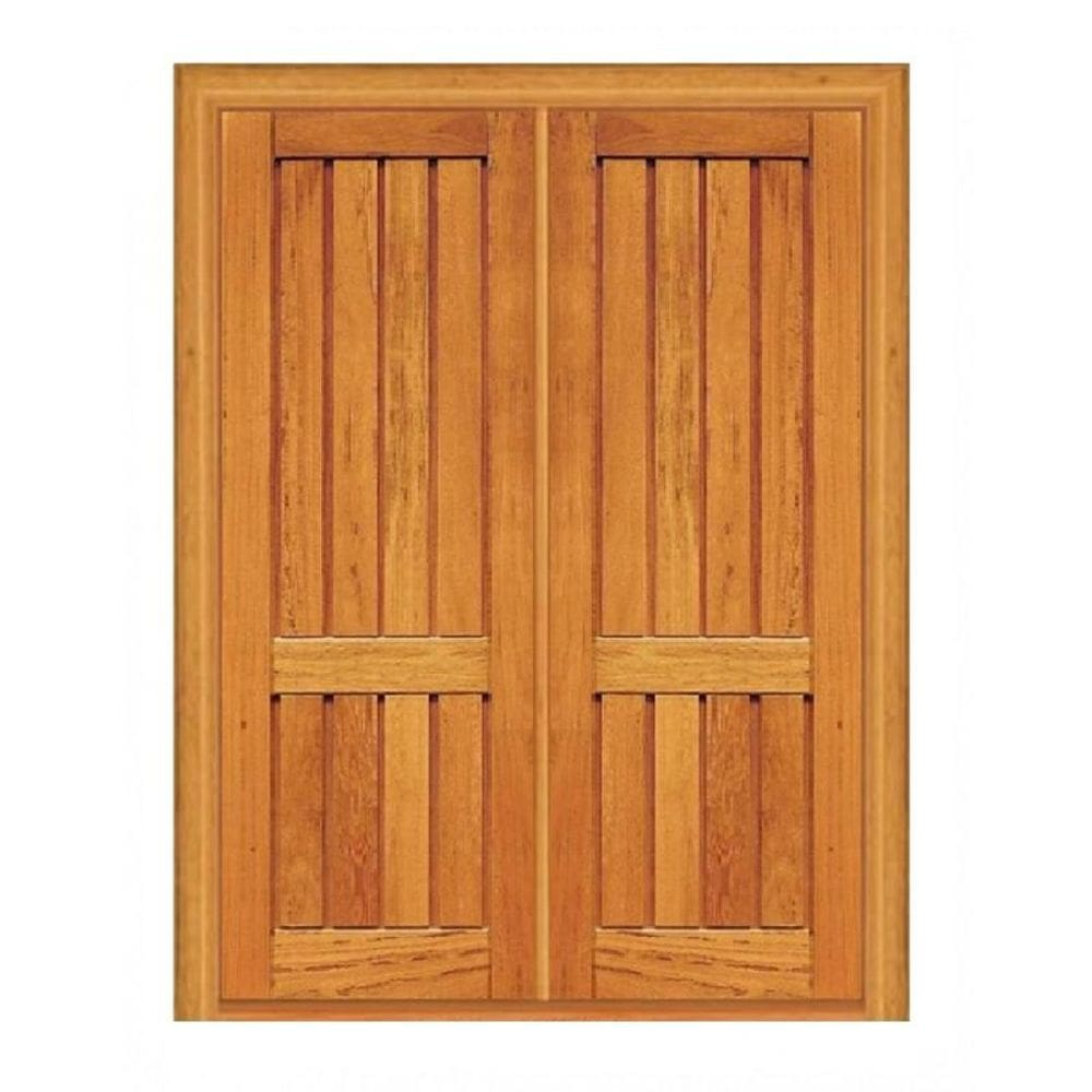 Porta Dupla de Abrir Prátika - Madeira Maciça - Angelim