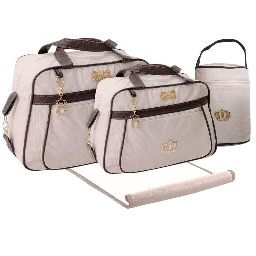 Kit Bolsas Maternidade Royal Baby Completo Bege