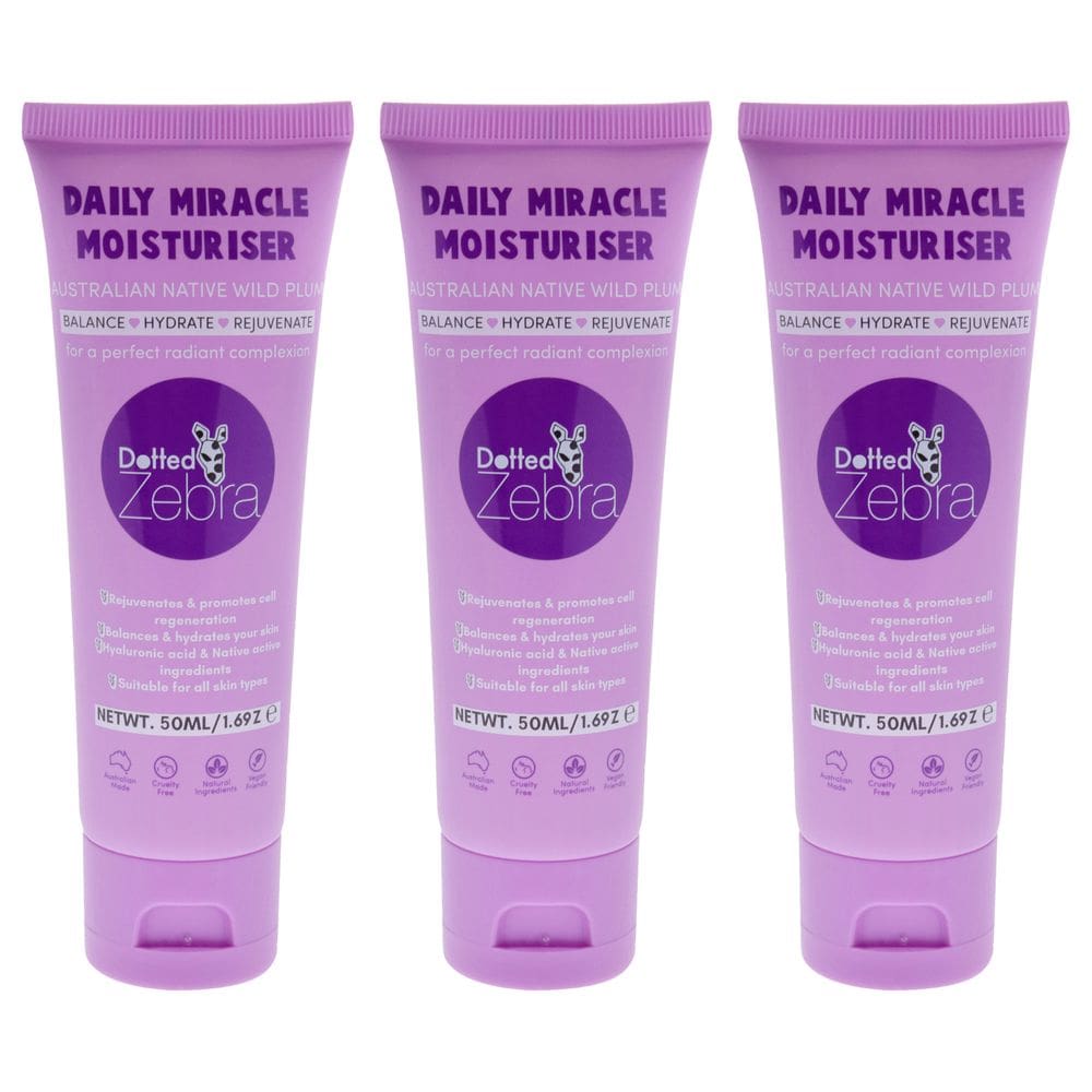 Pacote hidratante Dotted Zebra Daily Miracle com 3