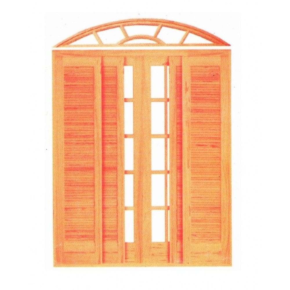 Porta de Correr Tripla Colonial - Madeira Maciça - Angelim