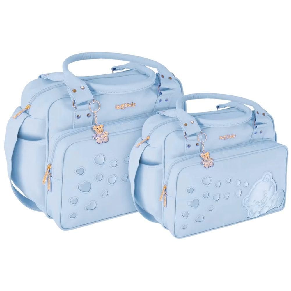 Kit Bolsas Maternidade Urso Baby Platinum Azul Claro