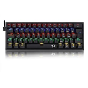 Teclado Gamer mecânico Fizz Rainbow, Preto, ABNT2, Switch MK2 DIY Azul, K617-R-B, REDRAGON