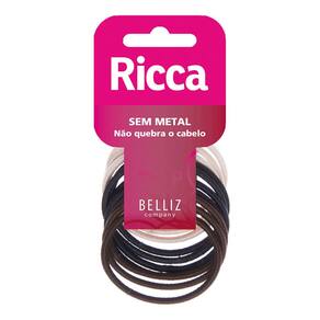 Prendedor de Cabelo Elástico Ricca Sem Metal 3mm Cores diversas