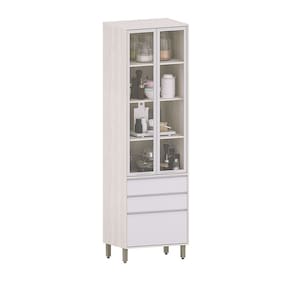 Paneleiro de Cozinha 70cm 2 Portas de Vidro e 3 Gavetas Art Luciane Móveis