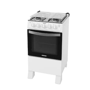 Fogão à Gás Itatiaia Waves 4 Bocas Branco Mesa Inox Forno 48 L-Bivolt