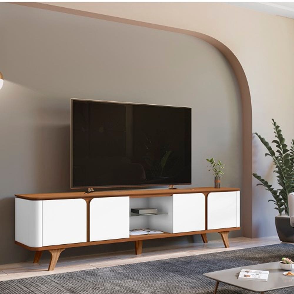 Rack Roma 2.17 Cedro/Branco - Casa D Móveis