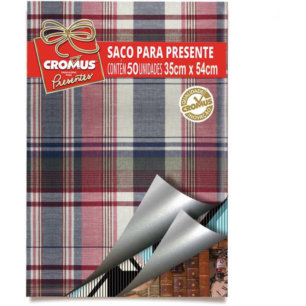 Saco Metalizado 35X55Cm Masculino Pacote Com 50