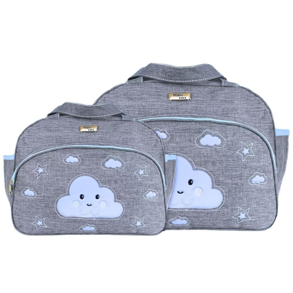 Kit Bolsas Maternidade Baby Essence Cinza E Azul Claro