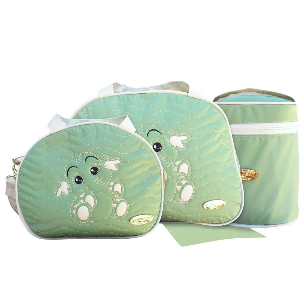 Kit Bolsas Maternidade Elefante Baby Completo Verde