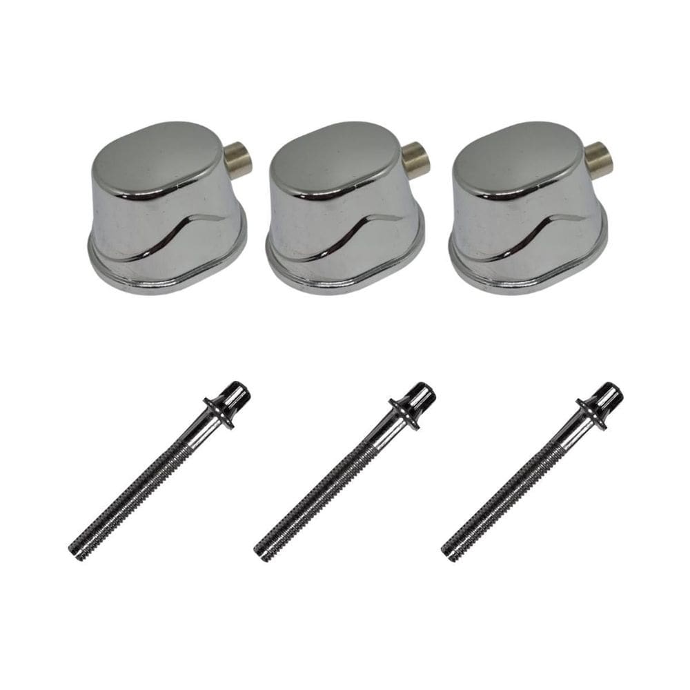 Kit 3 Canoas Tom Caixa Cromo 19.4 + 3 Parafusos 51 X 6Mm M6