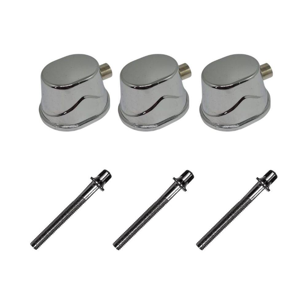 Kit 3 Canoas Tom Caixa Cromo 19.4 + 3 Parafusos 51 X 6Mm M6