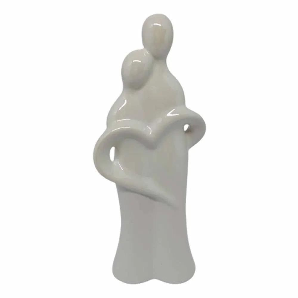 Casal Coração Em Porcelana 7X4X10Cm - Y888
