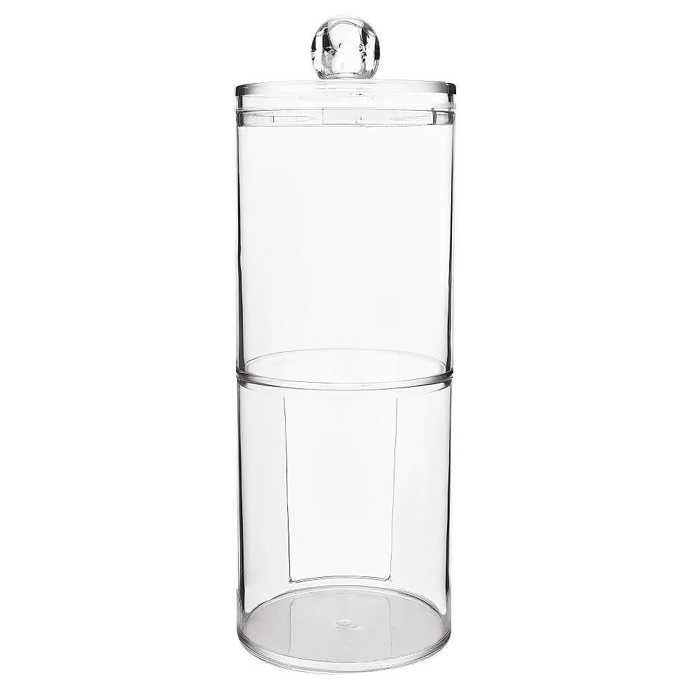 Porta Cotonete E Algodão Redondo Duplo Em Acrílico