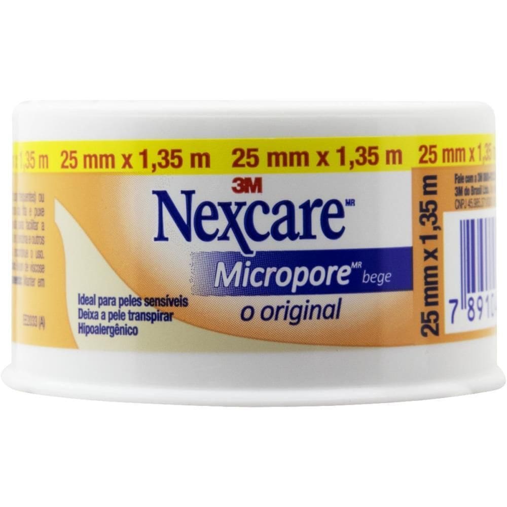 Produtos Farma Nexcare Micropore Bege 25mmx1,35m - 3m