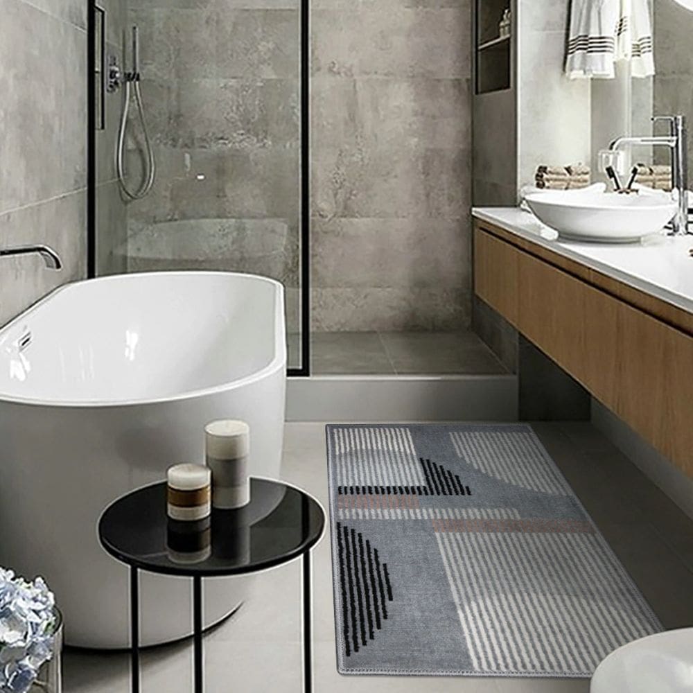 1 Tapete Banheiro Grande Antimofo Soft Macio Js Rg52gf 50X80