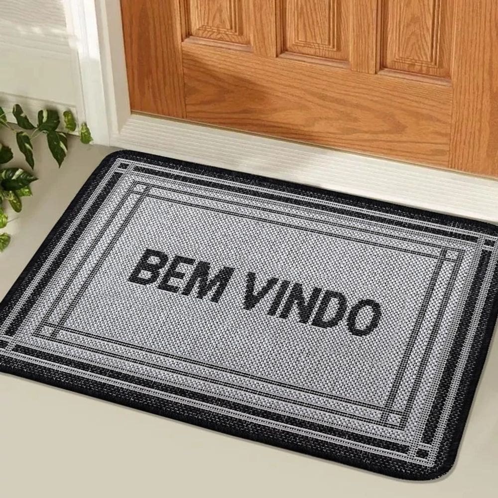 1 Tapete Porta Capacho Super Antiderrapante Fl2 Bvpt 45X67