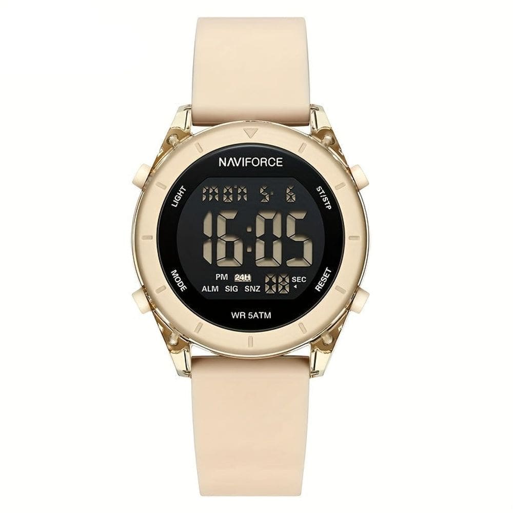 Relógio de pulso digital feminino LCD Tela pulseira de silicone 3atm