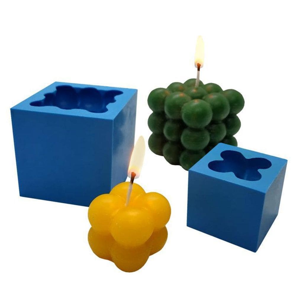 Kit 2 Moldes De Silicone De Velas Biscuit Grande E Pequena