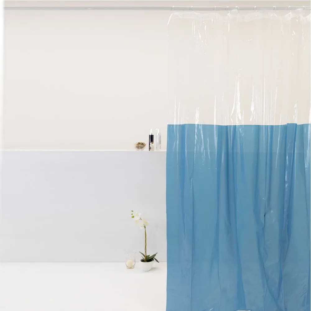 Cortina Para Box Banheiro PVC Antimofo 198x180cm - Azul Escuro