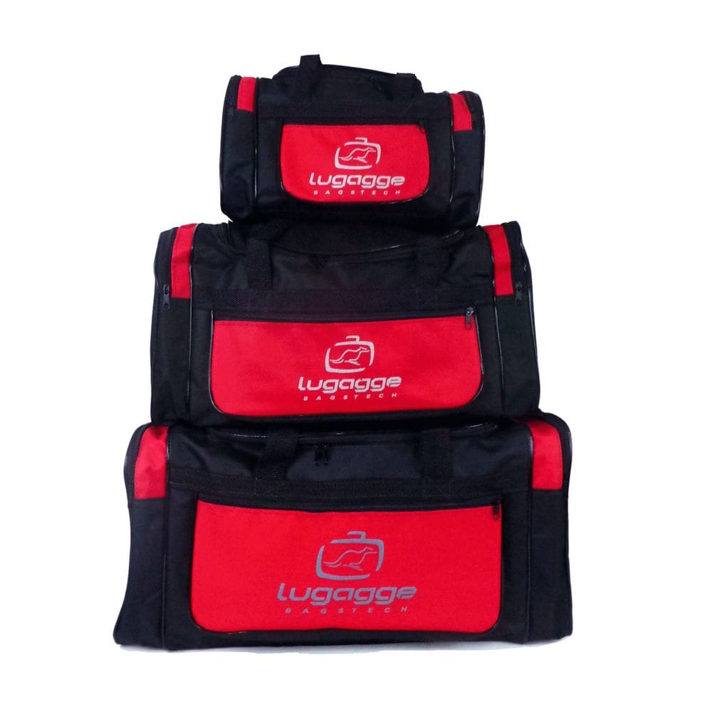 Kit Bolsa mala sacola de viagem 3 tamanhos bolso Vermelho