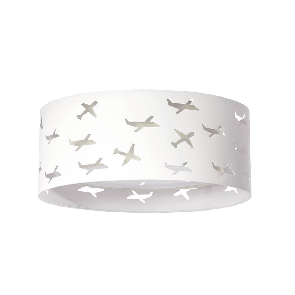 Luminária Infantil Plafon Aviões Duplo Branco 40X16