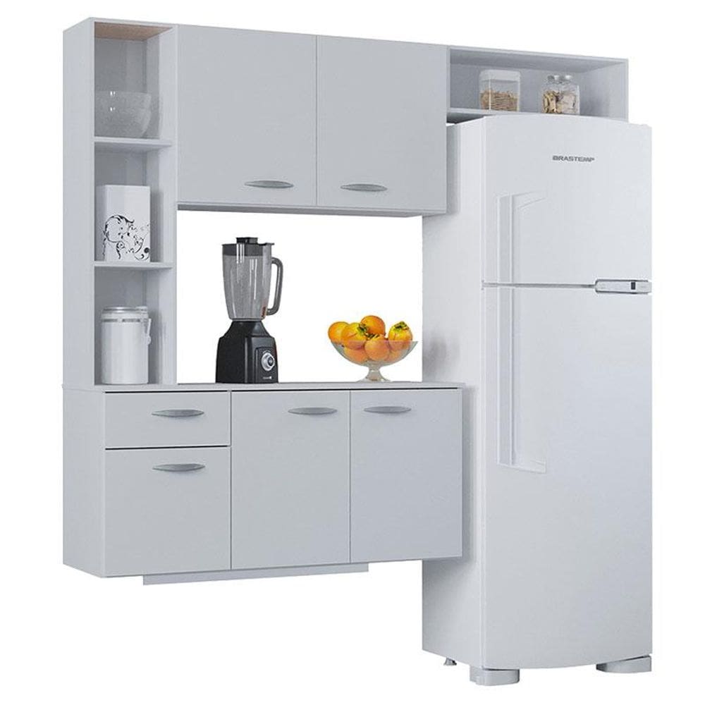 Cozinha com Balcão Isis 163 cm Branco - Poquema
