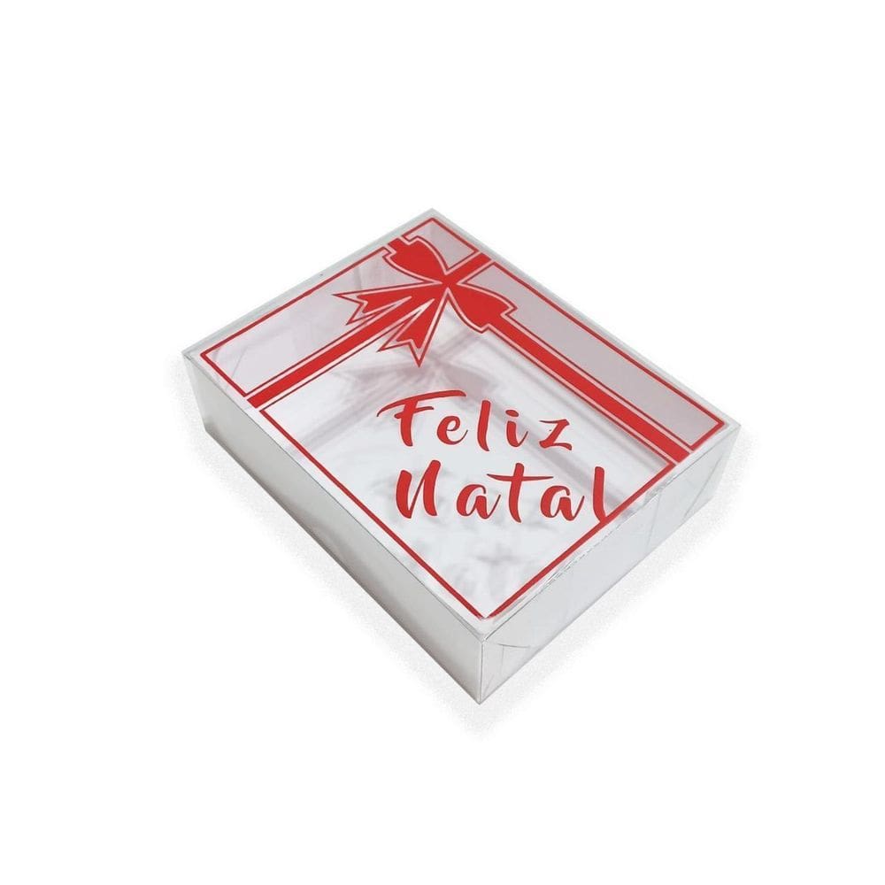 Caixa Presente Feliz Natal 10 Uni 15X11.5X4 Cm Vermelho D