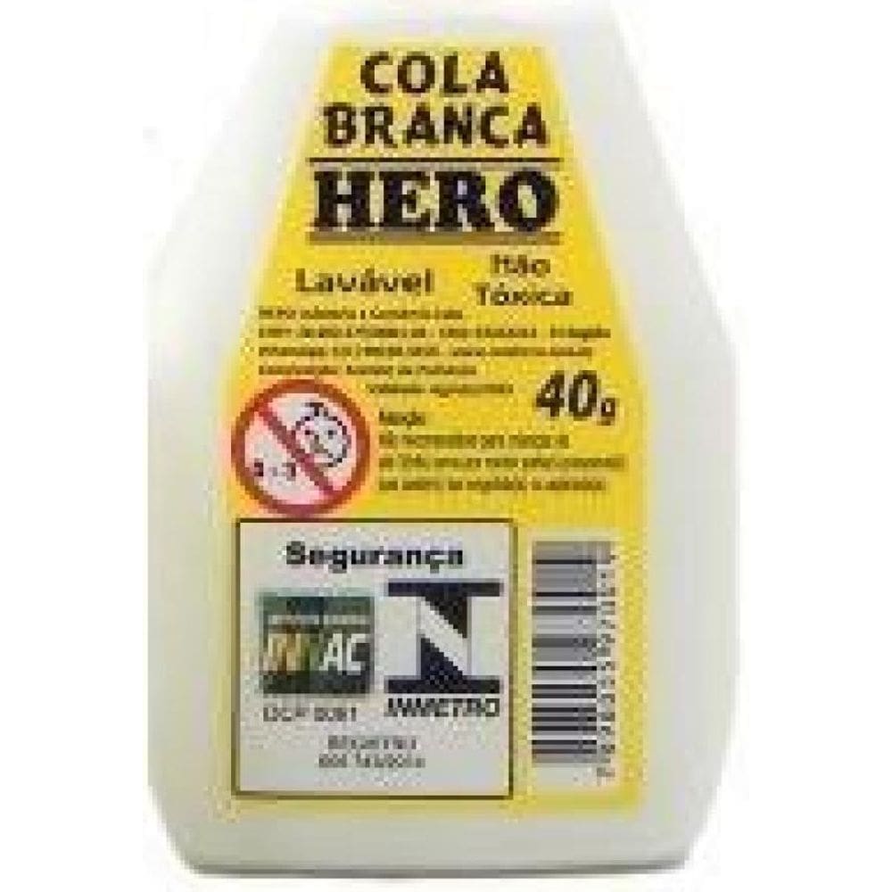 Cola Branca Escolar 40G - Marca Hero - Kit Com 6 Frascos