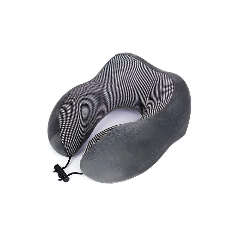Almofada Travesseiro Pescoçoviagem Fecho Ajustável Cor:cinza