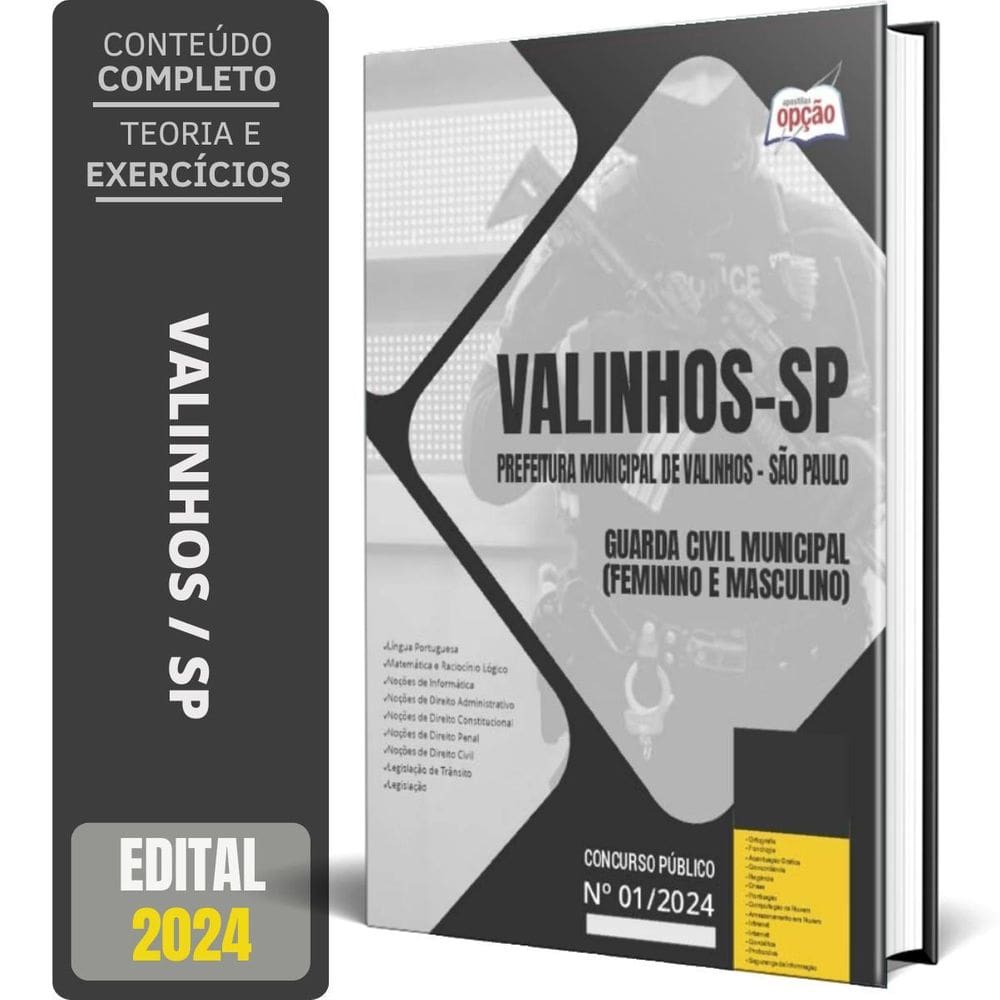 Apostila Prefeitura Valinhos Sp 2024 Guarda Civil Municipal
