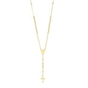 Colar Masculino Terço Rosário Para Homens Banhado A Ouro 18K