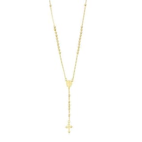 Colar Masculino Terço Rosário Para Homens Banhado A Ouro 18K