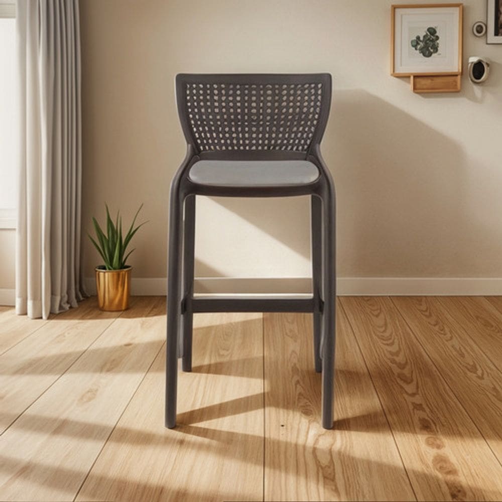 Banqueta Alta Plastico 104cm Marrom Safira Tramontina