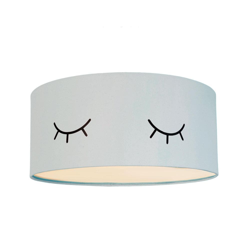 Luminária Plafon Infantil Olhinho Cúpula Azul 30X15 2E27
