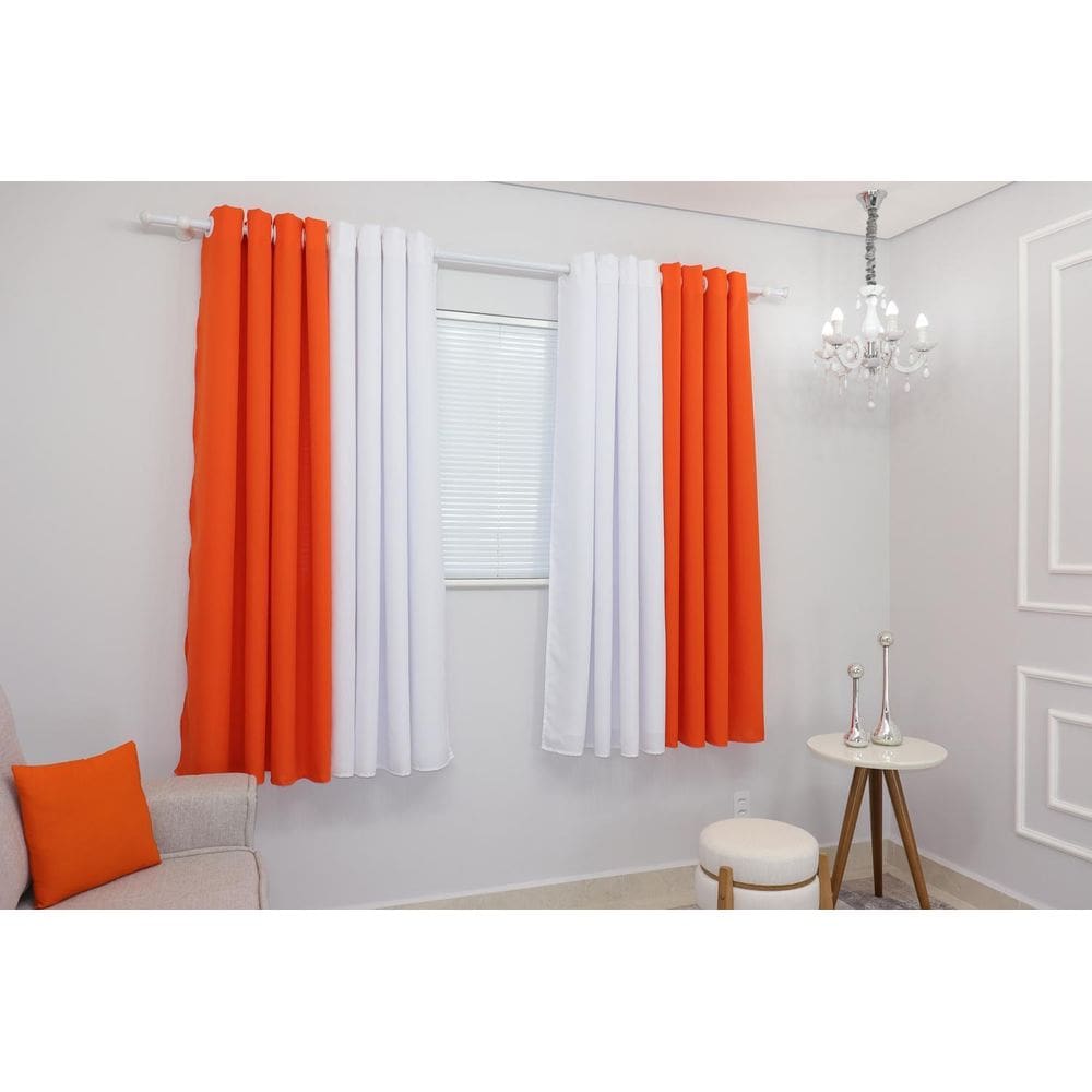 Cortina Duo Oxford 600X180 Duas Cores Sala/Quarto Para Varão