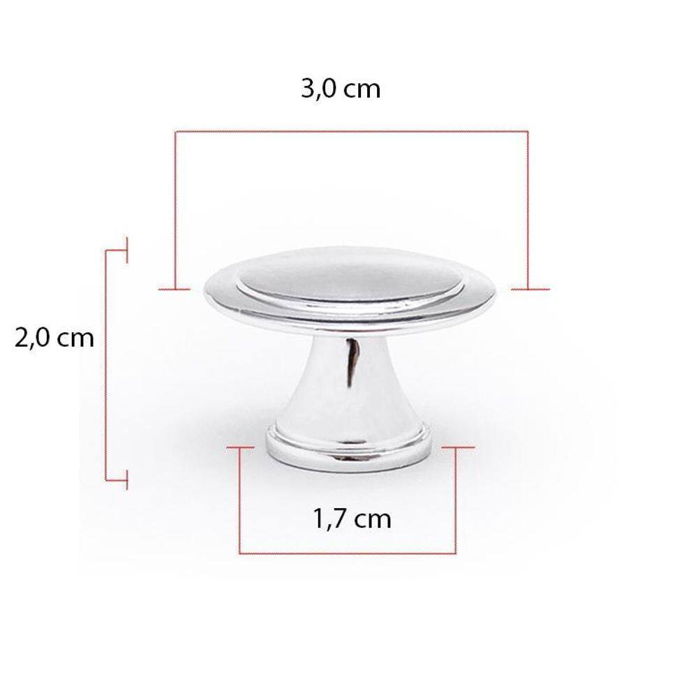 Puxador Redondo Flor Em Metal Móveis Kit 12 Unidade Guarda