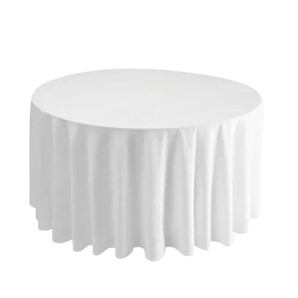 Toalha De Mesa Redonda Microfibra Branca 4 Lugares Buffet