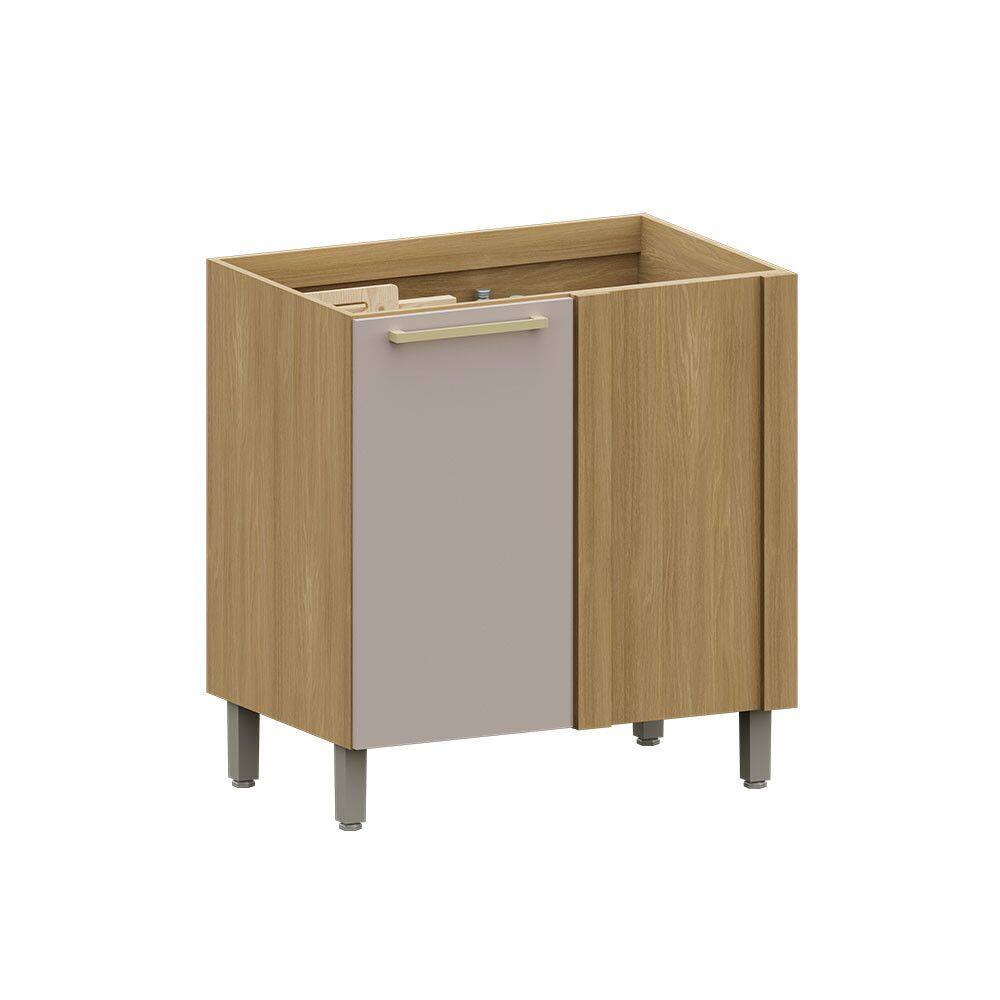 Balcão de Cozinha Canto Reto 95cm 1 Porta Elegance Luciane Móveis