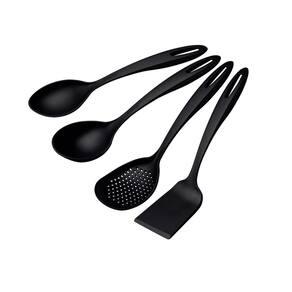Jogo de Utensílios para Cozinha Kit com 4 peças Tramontina em Nylon Preto Não Risca Panela