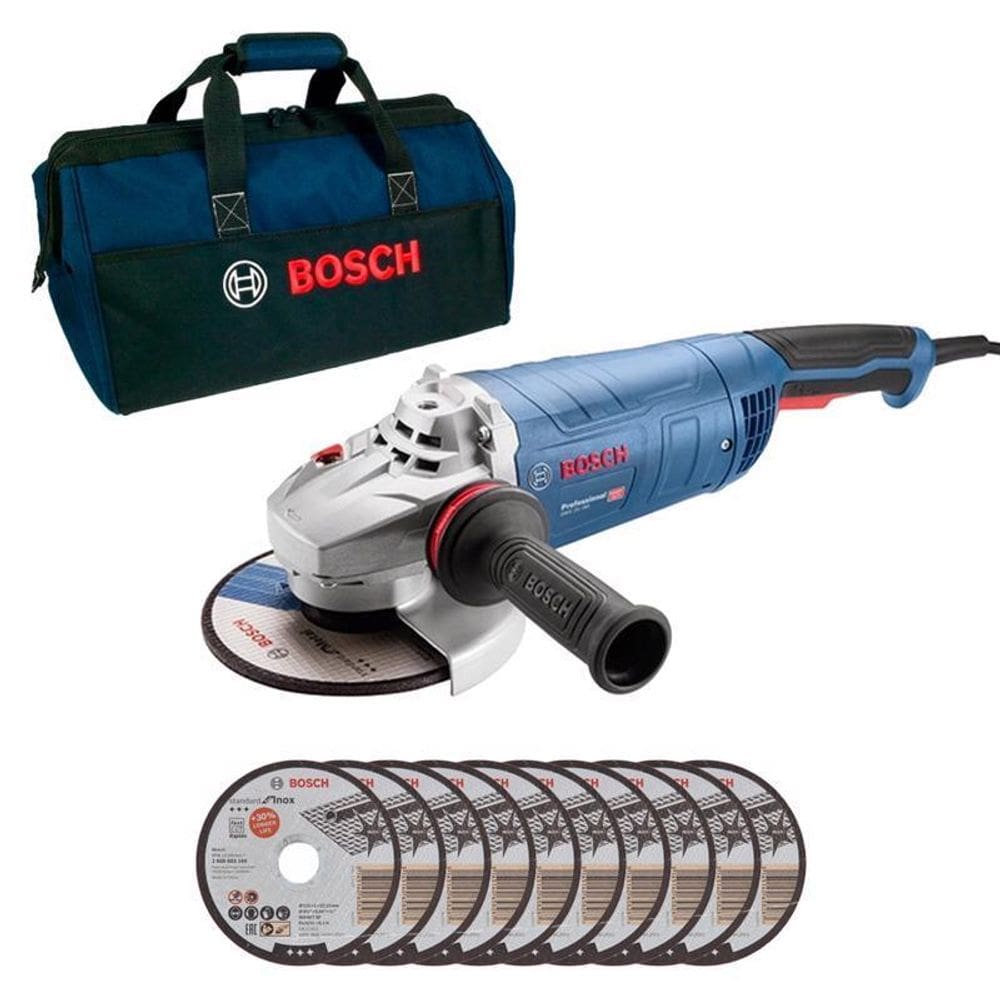Esmerilhadeira Gws 2500W 220V + 10 Discos E Bolsa - Bosch