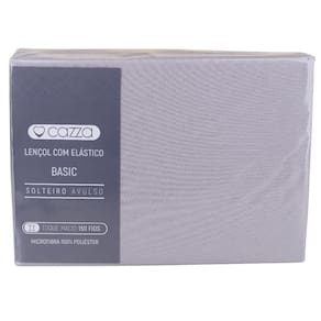 Lençol com Elástico Solteiro Microfibra Cazza Bege